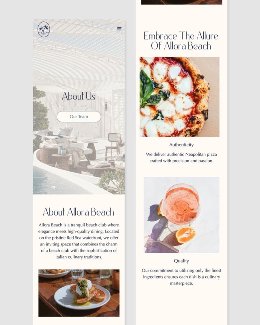 Allora Beach — Website design